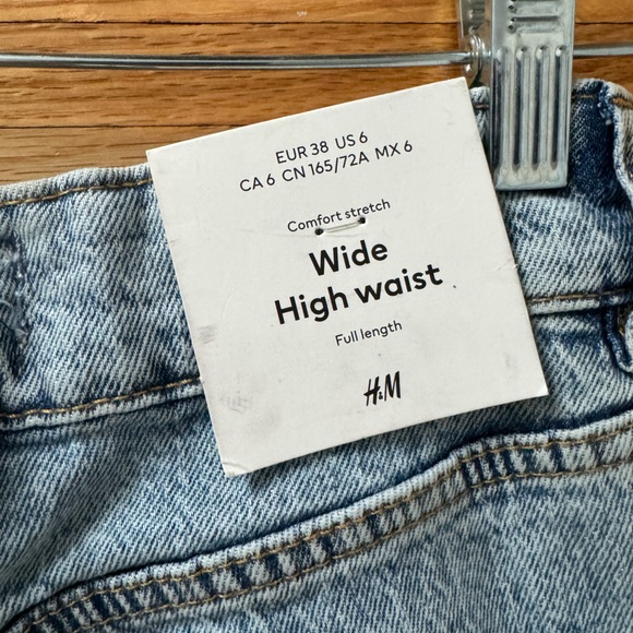 H&M high-rise wide leg stretchy washed jeans EUR 38 / US 6 - will fit S/M! - Picture 6 of 8
